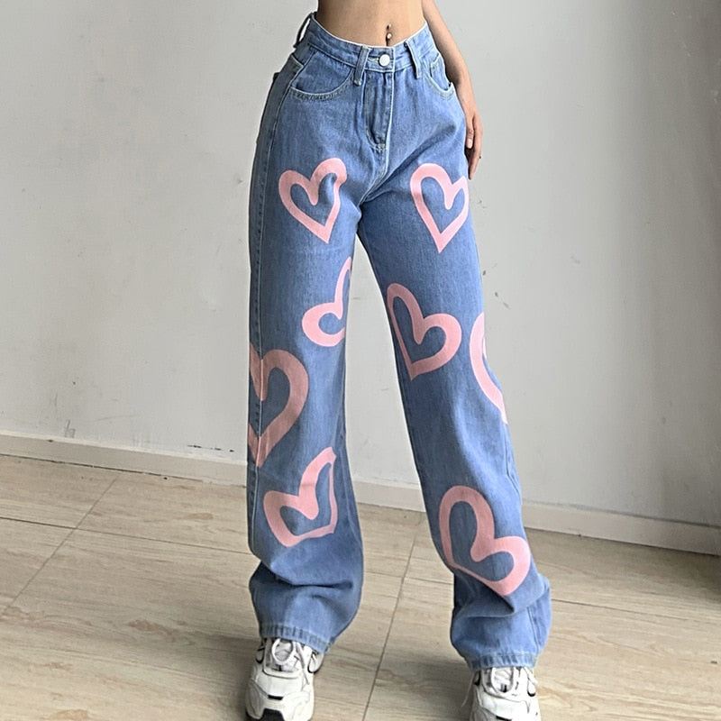 Pantalon motif coeur