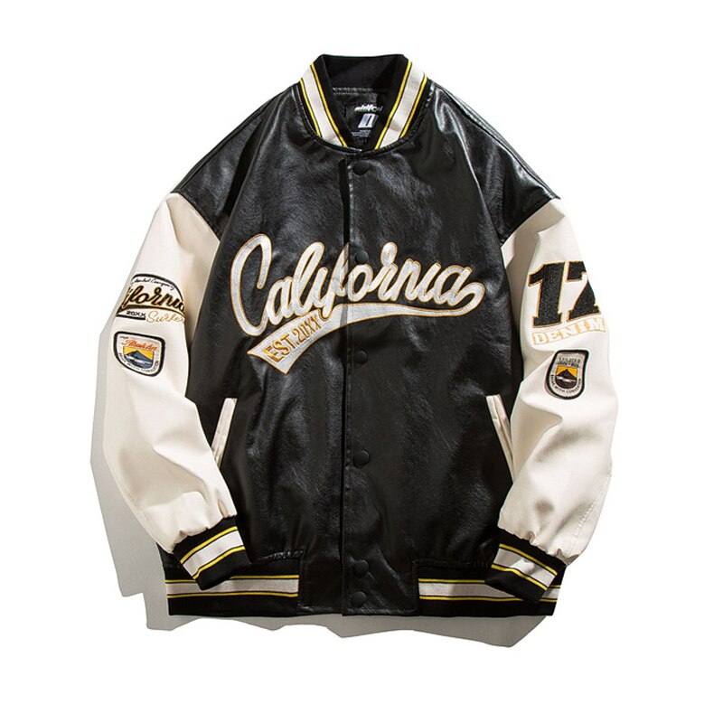 veste varsity cuir